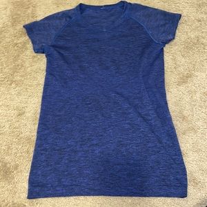 Blue/black lululemon short sleeve shirt